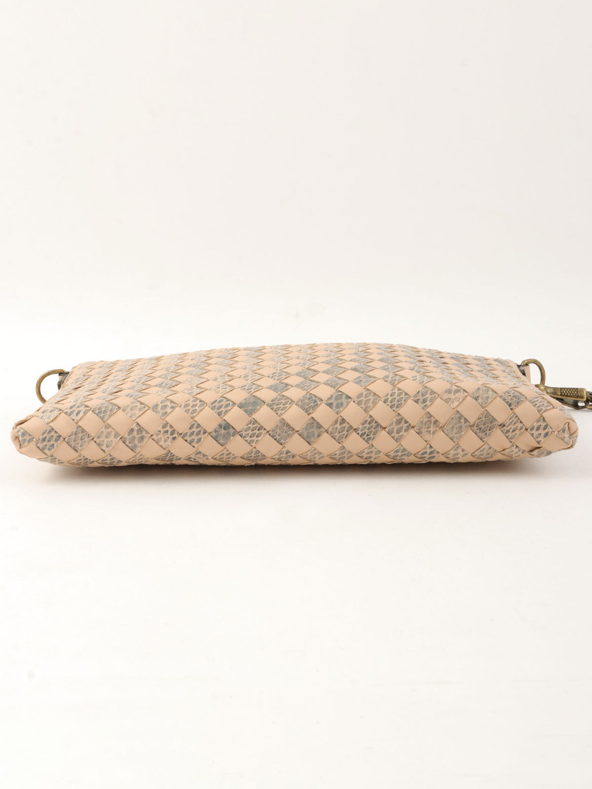 Intrecciato Chain Wallet Pink Beige