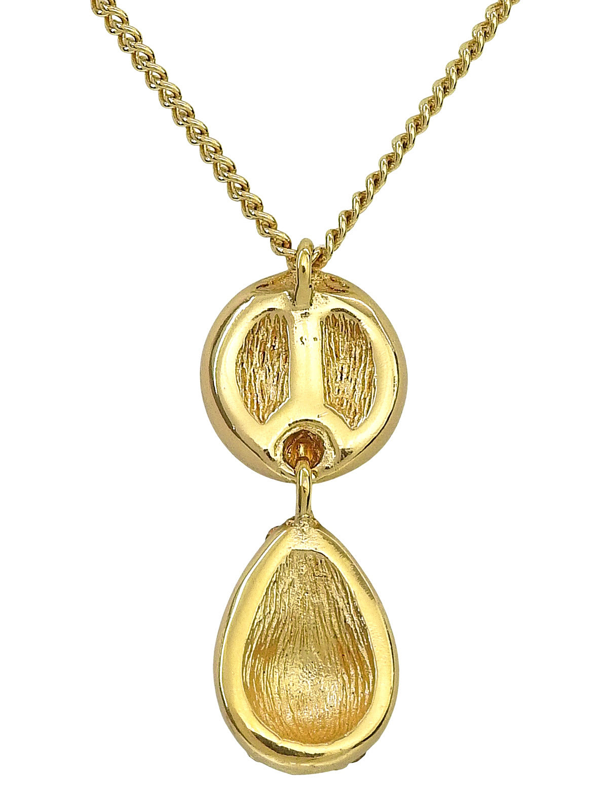 Rhinestone Logo Swing Necklace Gold
