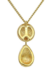 Rhinestone Logo Swing Necklace Gold