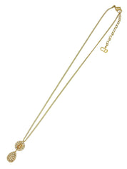 Rhinestone Logo Swing Necklace Gold