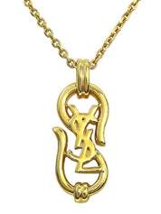 Logo Plate Necklace Gold