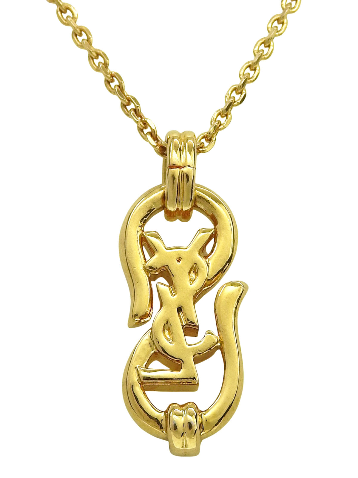 Logo Plate Necklace Gold