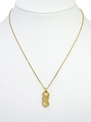 Logo Plate Necklace Gold