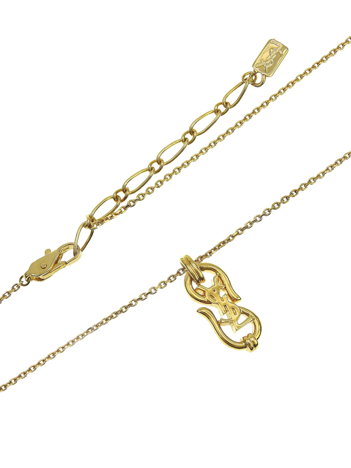 Logo Plate Necklace Gold