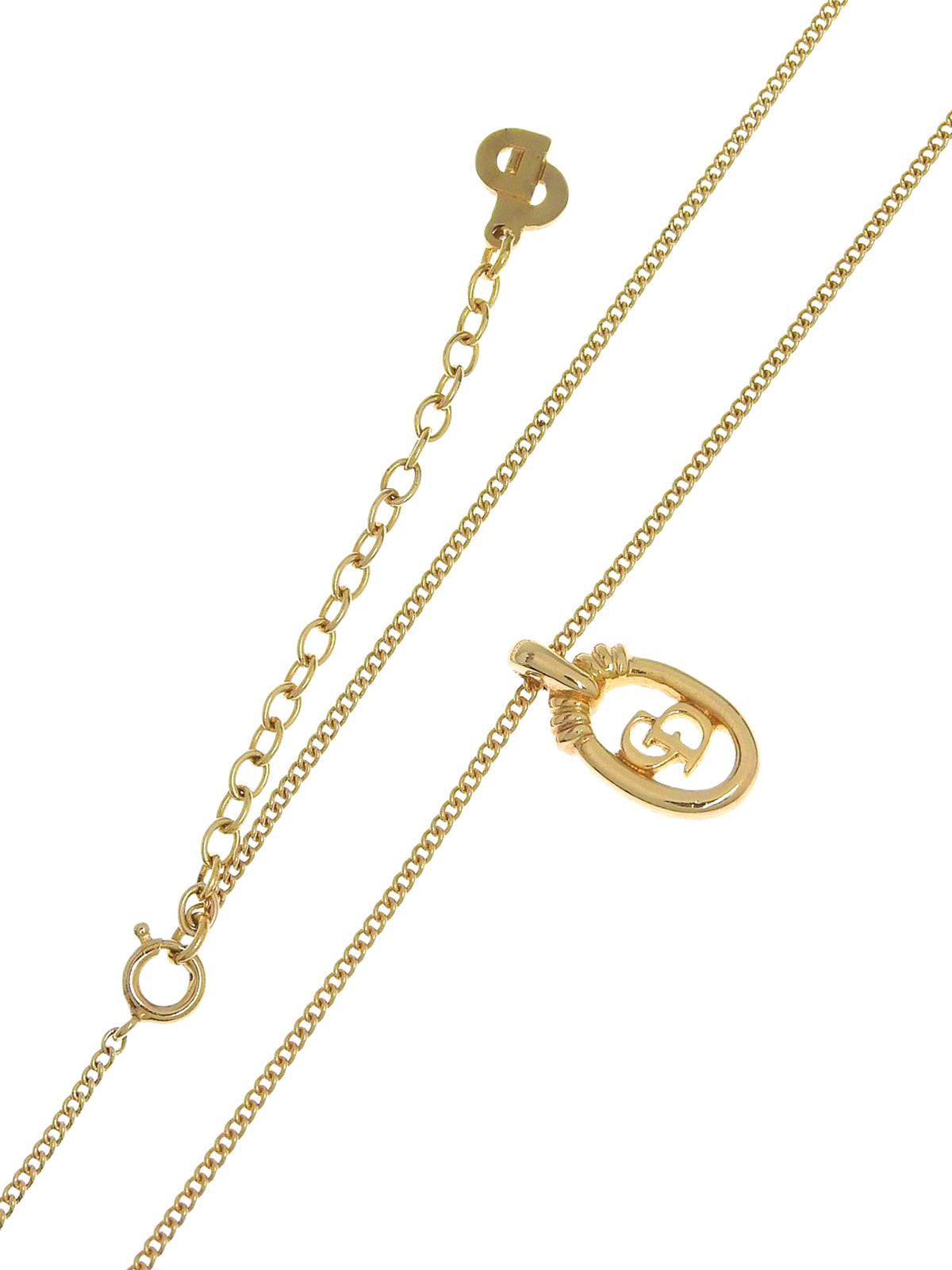 Oval Logo Cutout Necklace Gold