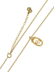 Oval Logo Cutout Necklace Gold
