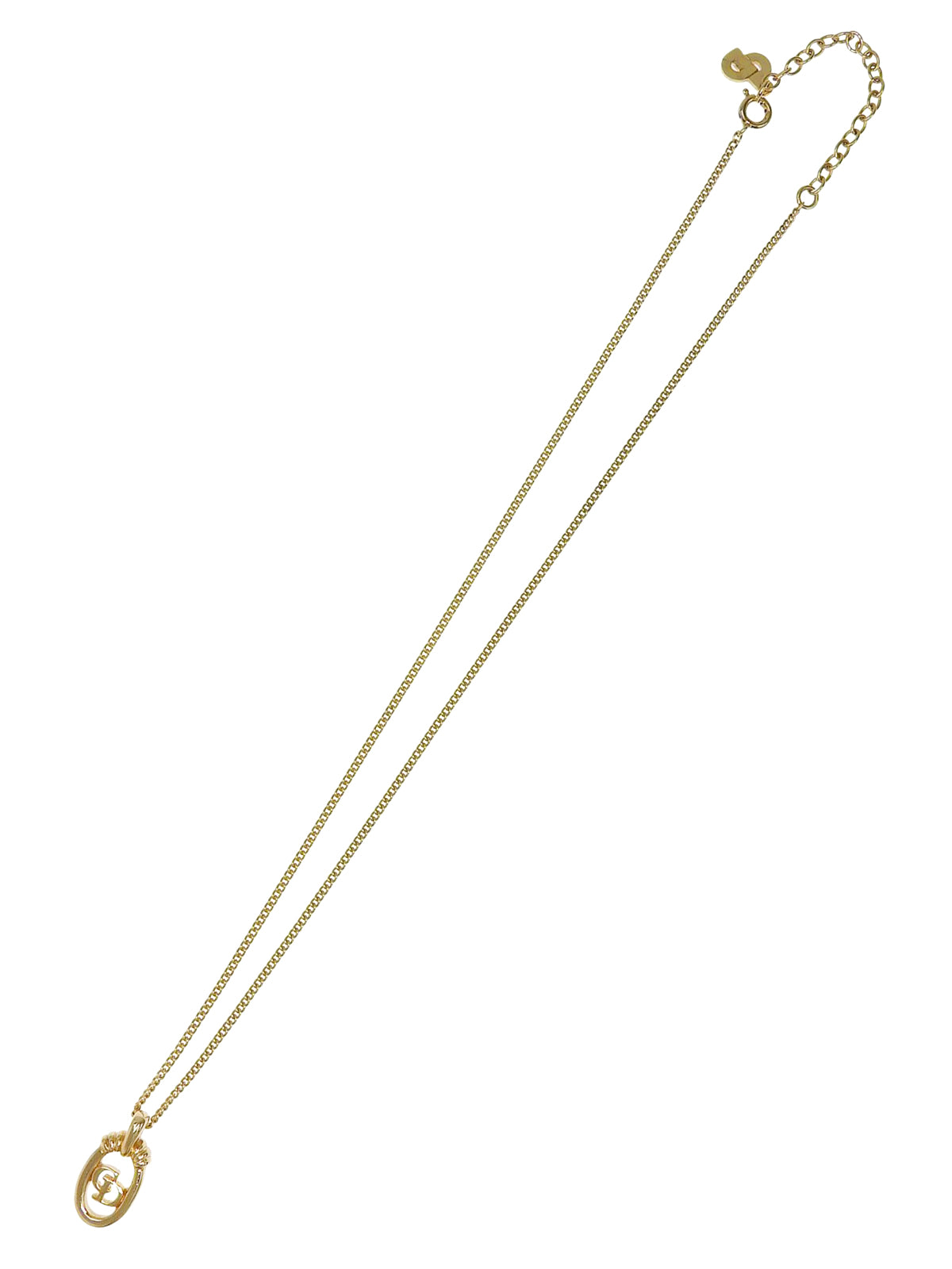Oval Logo Cutout Necklace Gold