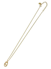 Oval Logo Cutout Necklace Gold