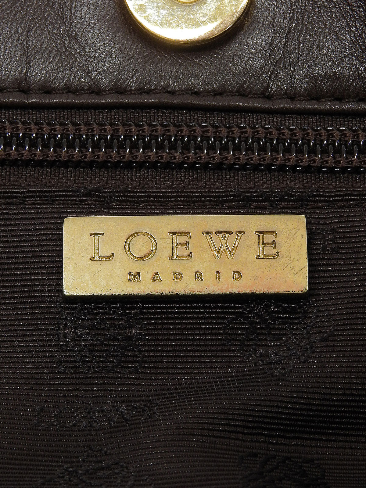 Suede Anagram Logo Embossed Tote Bag, Brown