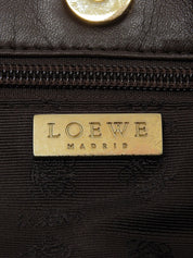 Suede Anagram Logo Embossed Tote Bag, Brown