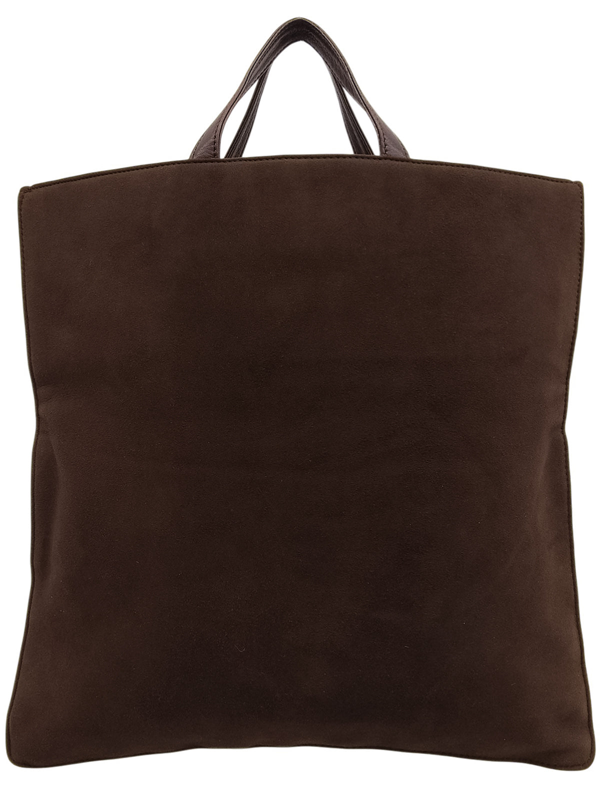 Suede Anagram Logo Embossed Tote Bag, Brown