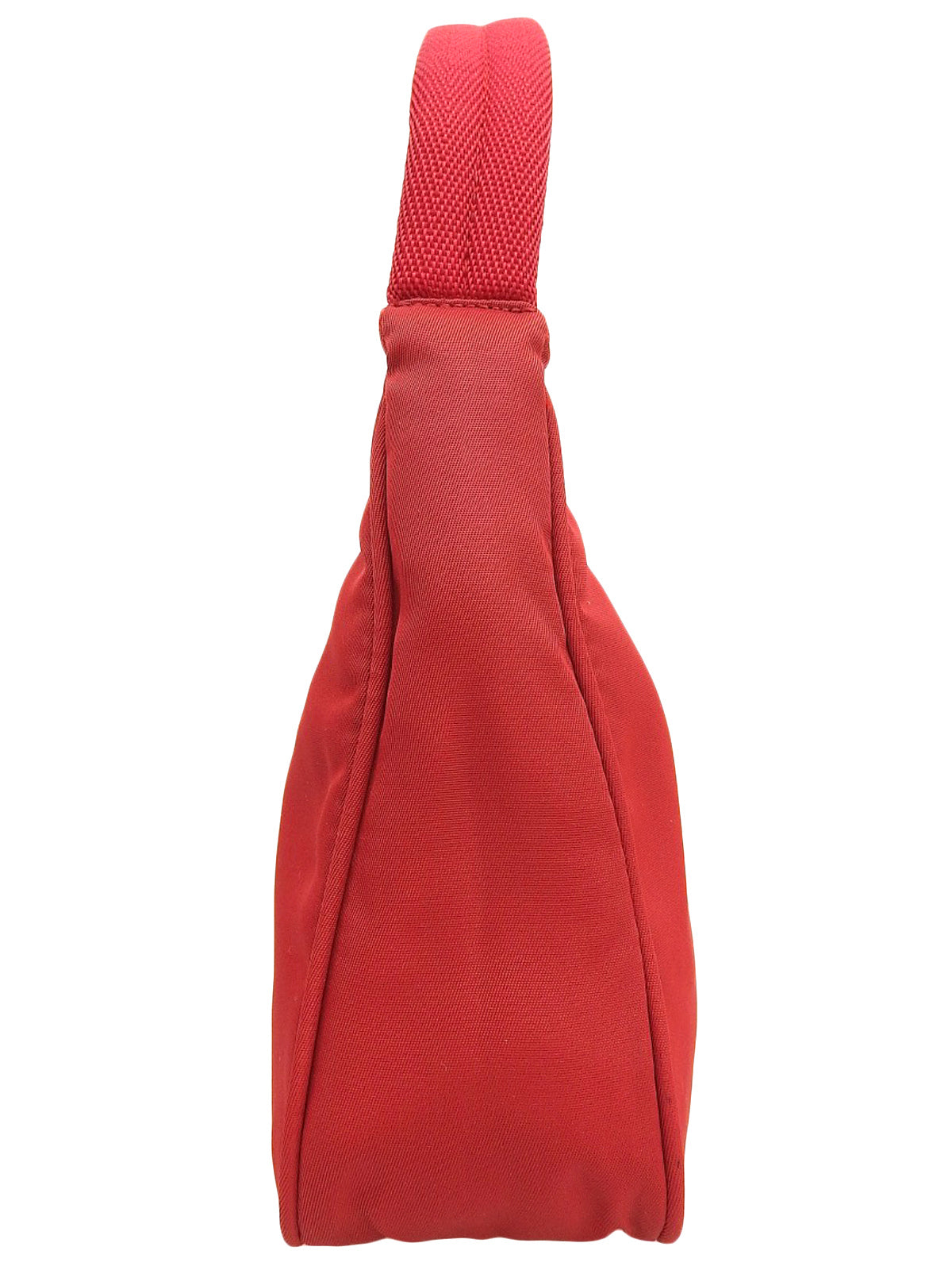 Nylon logo plate handbag in red