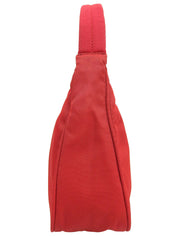 Nylon logo plate handbag in red