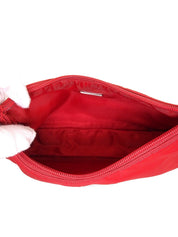 Nylon logo plate handbag in red