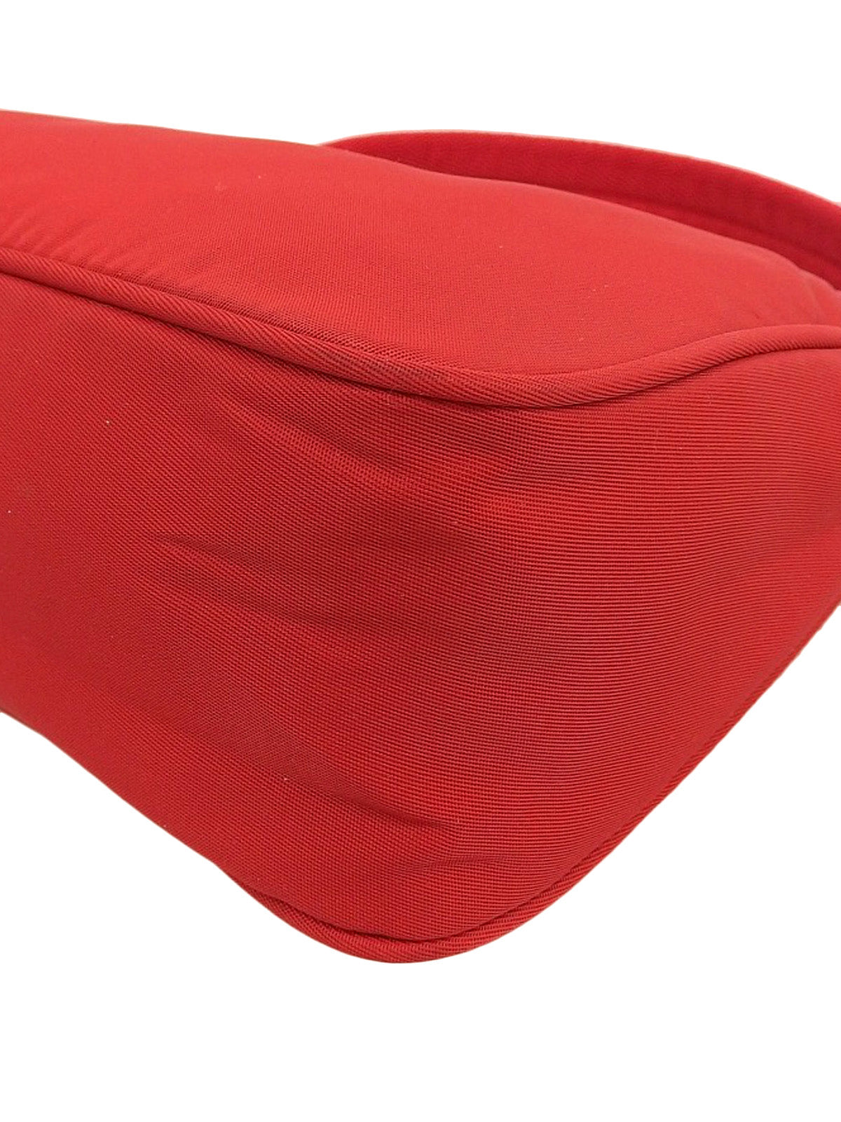 Nylon logo plate handbag in red