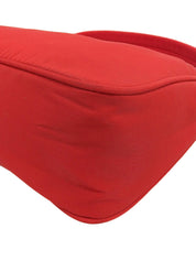 Nylon logo plate handbag in red