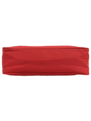 Nylon logo plate handbag in red