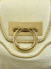 ガンチーニプレートハンドバッグ ゴールド