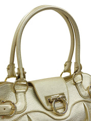 ガンチーニプレートハンドバッグ ゴールド