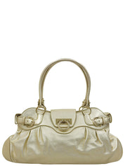 ガンチーニプレートハンドバッグ ゴールド