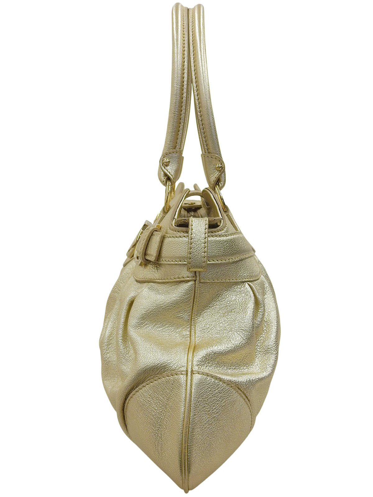 ガンチーニプレートハンドバッグ ゴールド