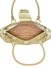 ガンチーニプレートハンドバッグ ゴールド