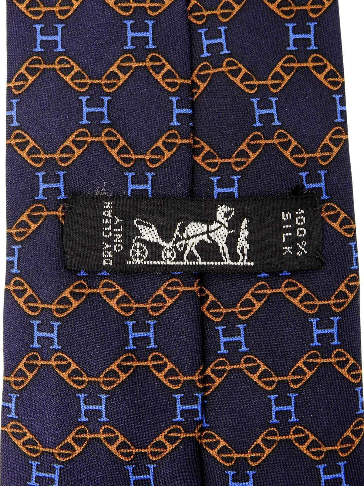 ロゴパターンネクタイ ネイビー