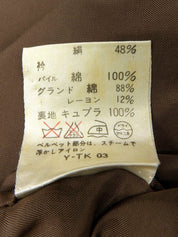 Double-breasted collarless jacket in beige/brown