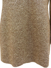 Double-breasted collarless jacket in beige/brown