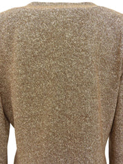 Double-breasted collarless jacket in beige/brown