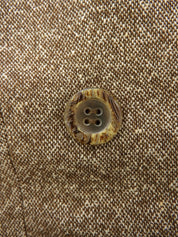 Double-breasted collarless jacket in beige/brown