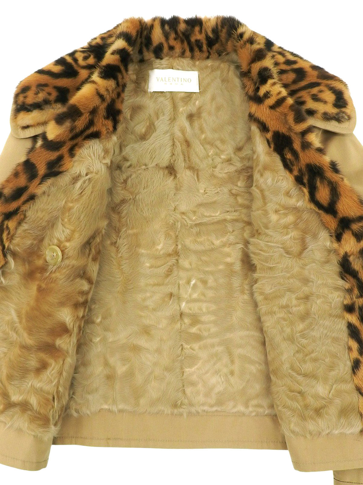 レオパードファーショートコート ベージュ