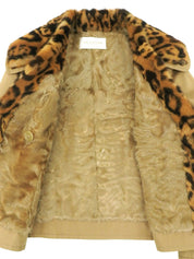 レオパードファーショートコート ベージュ