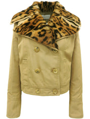 レオパードファーショートコート ベージュ