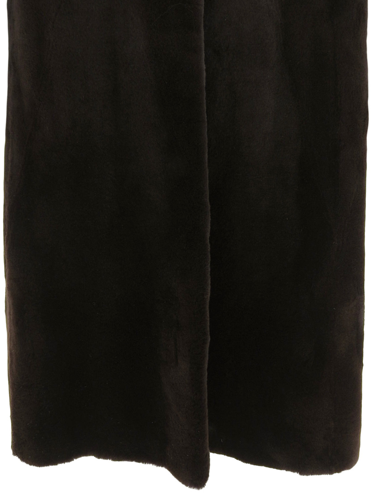 Sheared mink fur long jacket in dark brown
