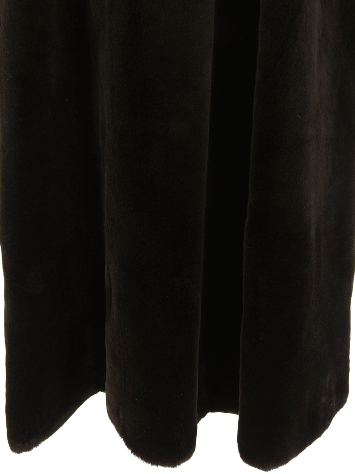 Sheared mink fur long jacket in dark brown