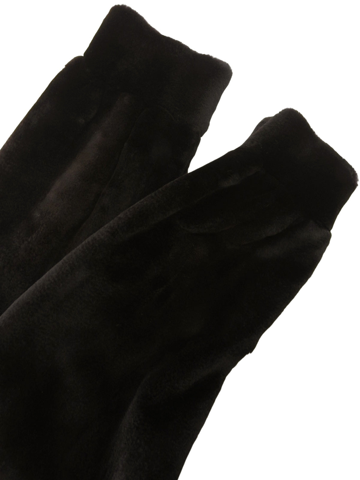 Sheared mink fur long jacket in dark brown