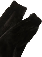 Sheared mink fur long jacket in dark brown