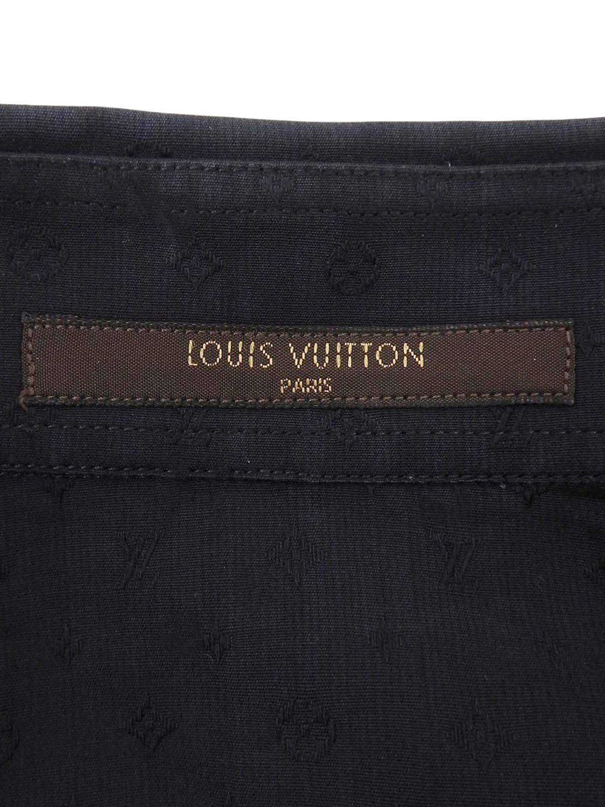 Monogram Pattern Long Sleeve Shirt in Black