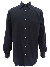 Monogram Pattern Long Sleeve Shirt in Black
