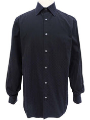 モノグラムパターン長袖シャツ #40 ブラック