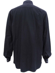 Monogram Pattern Long Sleeve Shirt in Black