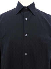 Monogram Pattern Long Sleeve Shirt in Black