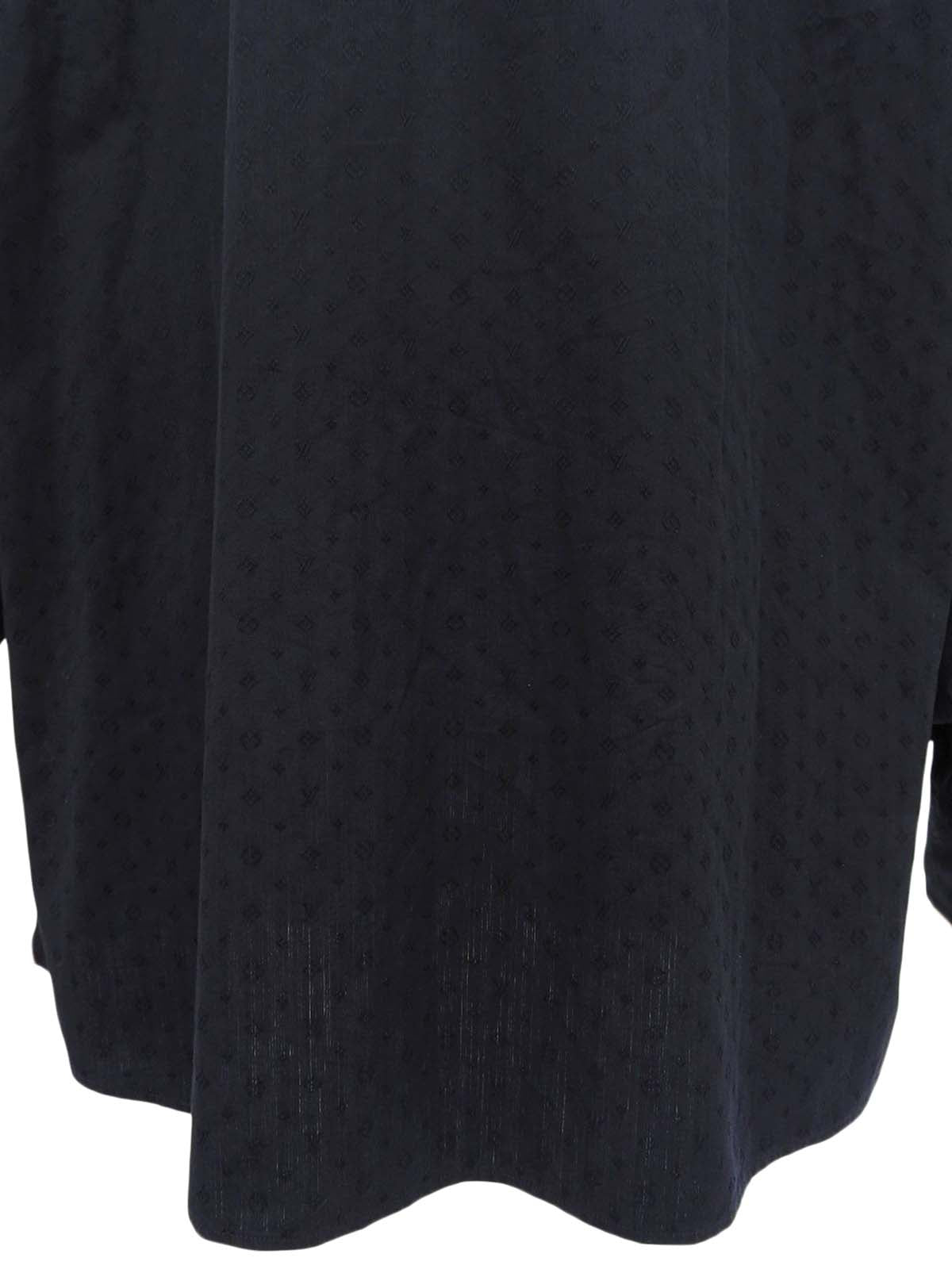 Monogram Pattern Long Sleeve Shirt in Black
