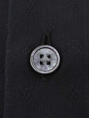 Monogram Pattern Long Sleeve Shirt in Black