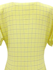 Check Pattern Short Sleeve Dress in Yellow