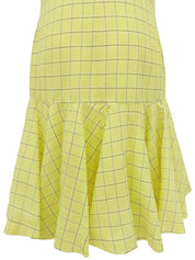 Check Pattern Short Sleeve Dress in Yellow