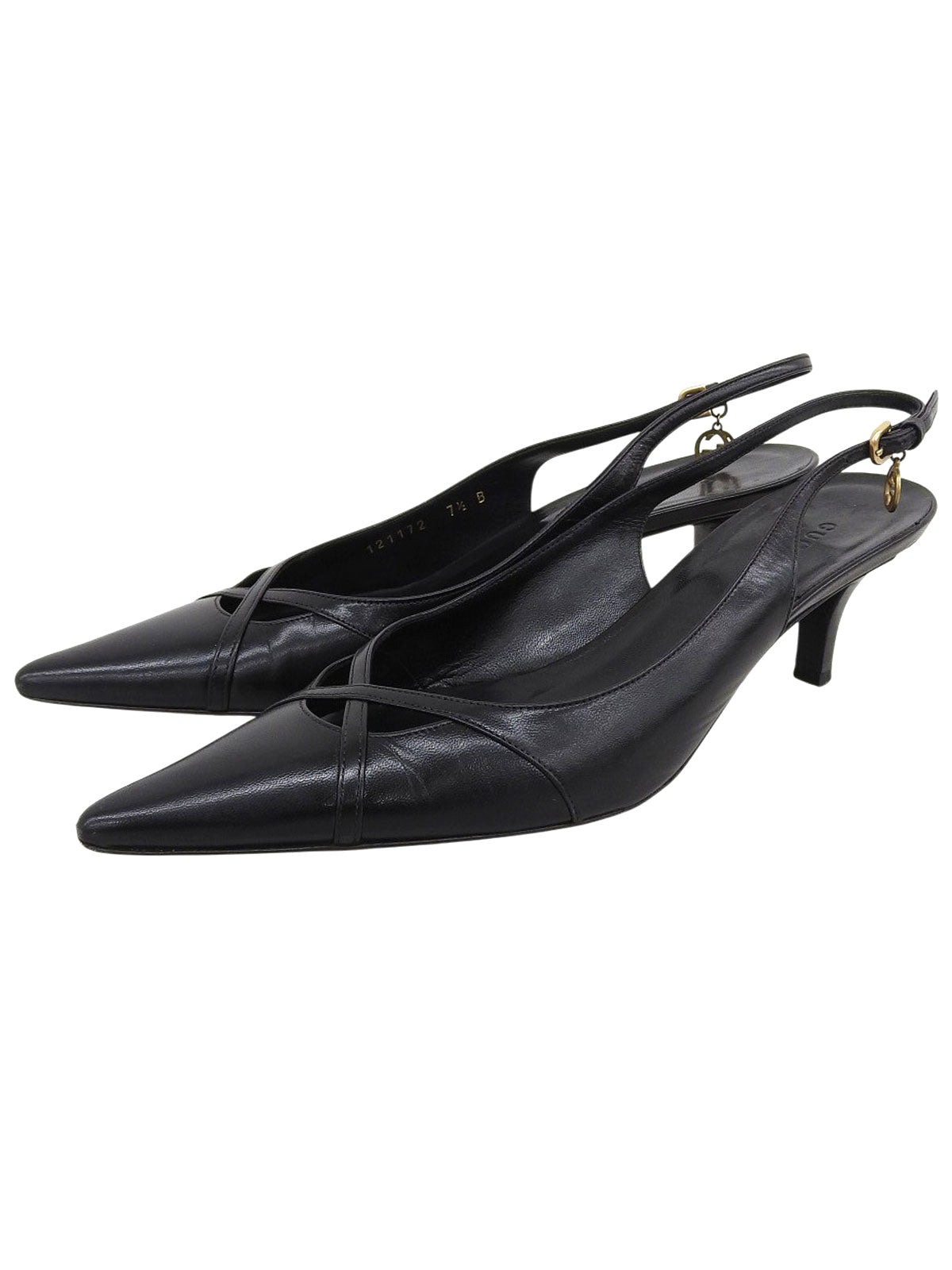 GGロゴチャーム付きミュール ブラック