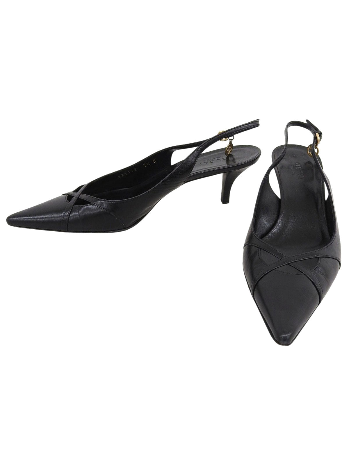 GGロゴチャーム付きミュール ブラック