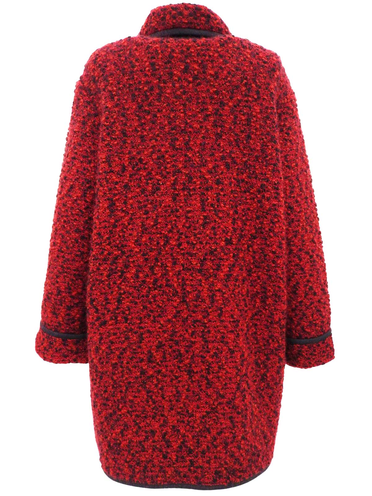 ロゴボタンミックスニットジャケット レッド